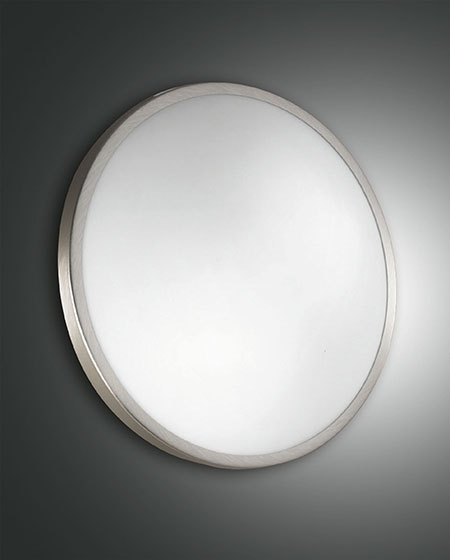 Φωτιστικό Οροφής  Fabas Luce Plaza LED  12W  Νίκελ Σατινέ  IP41 1100lm Θερμό 3000K – 3566-61-178