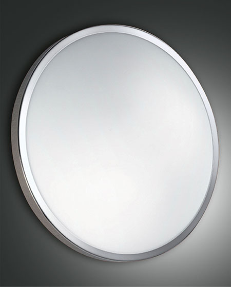 Φωτιστικό Οροφής  Fabas Luce Plaza LED  24W  Νίκελ Σατινέ  IP41 2400lm Θερμό 3000K – 3566-65-178