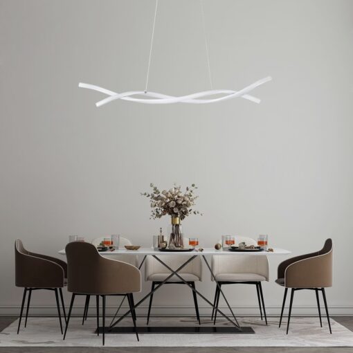 GloboStar® MORALES 61276 Κρεμαστό Φωτιστικό Οροφής Design LED CCT 54W 6048lm 200° AC 220-240V – Εναλλαγή Φωτισμού μέσω Τηλεχειριστηρίου All In One Ψυχρό 6000k+Φυσικό 4500k+Θερμό 2700k Dimmable Μ90 x Π14 x Υ14cm – Λευκό – 3 Years Warranty