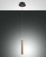 Κρεμαστό Φωτιστικό   Fabas Luce Prado LED 6.5W  Μαύρο – Σατινέ Ορείχαλκος Steps dimmable  720lm Θερμό 3000K – 3685-40-209