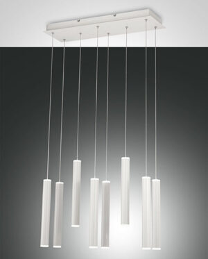 Κρεμαστό Φωτιστικό   Fabas Luce Prado LED 52W  Λευκό Steps dimmable  5760lm Θερμό 3000K – 3685-46-102