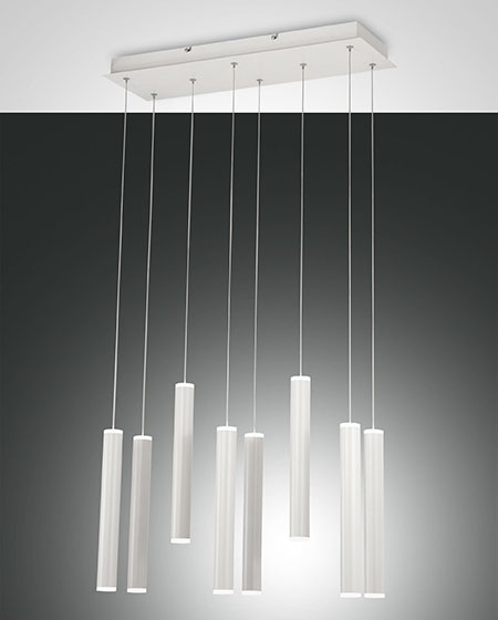 Κρεμαστό Φωτιστικό   Fabas Luce Prado LED 52W  Λευκό Steps dimmable  5760lm Θερμό 3000K – 3685-46-102