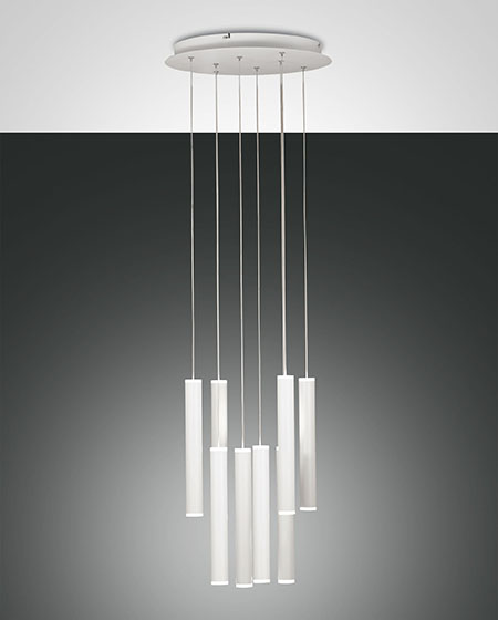 Κρεμαστό Φωτιστικό   Fabas Luce Prado LED 52W  Λευκό Steps dimmable  5760lm Θερμό 3000K – 3685-47-102