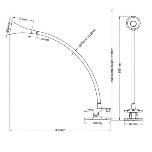 Φωτιστικό με Σφιγκτήρα Reality LED 3W  Λευκό Πλαστικό 260lm 3000K  R22398101