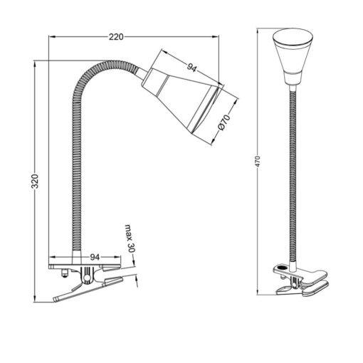 Φωτιστικό με Σφιγκτήρα Reality LED 3,8W  Λευκό Πλαστικό 350lm 3000K  R22711101