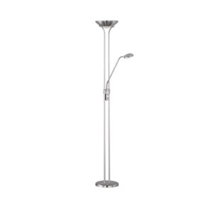 Φωτιστικό Δαπέδου SPOCK Reality LED 24W Νίκελ Ματ Μεταλλικό Dimmable 2200lm+500lm 3000K  R42292107