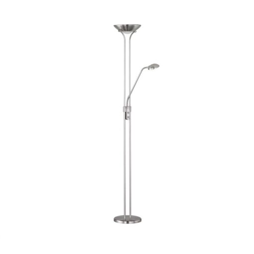 Φωτιστικό Δαπέδου SPOCK Reality LED 24W Νίκελ Ματ Μεταλλικό Dimmable 2200lm+500lm 3000K  R42292107