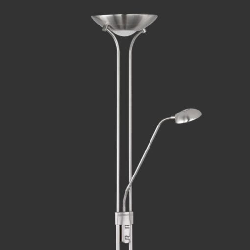 Φωτιστικό Δαπέδου SPOCK Reality LED 24W Νίκελ Ματ Μεταλλικό Dimmable 2200lm+500lm 3000K  R42292107
