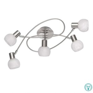 Φωτιστικό Οροφής Reality   5xE14 Νίκελ Ματ Μεταλλικό    R60175007