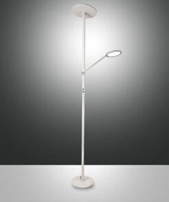 Φωτιτστικό Δαπέδου  Fabas Luce Regina LED 36W+12W  Λευκό Με Dimmer Αφής  3050lm + 1100lm Θερμό 3000K – 3551-10-102