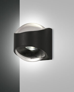 Φωτιστικό Τοίχου  Fabas Luce Remy LED 12W  Μαύρο  IP65 1000lm Θερμό 3000K – 3692-21-101