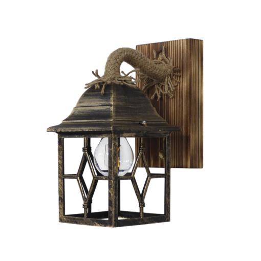 Φωτιστικό τοίχου Σχοινί-Ξύλο R-710AP Μπρονζέ  Heronia – 30-0057