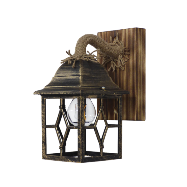 Φωτιστικό τοίχου Σχοινί-Ξύλο R-710AP Μπρονζέ  Heronia – 30-0057