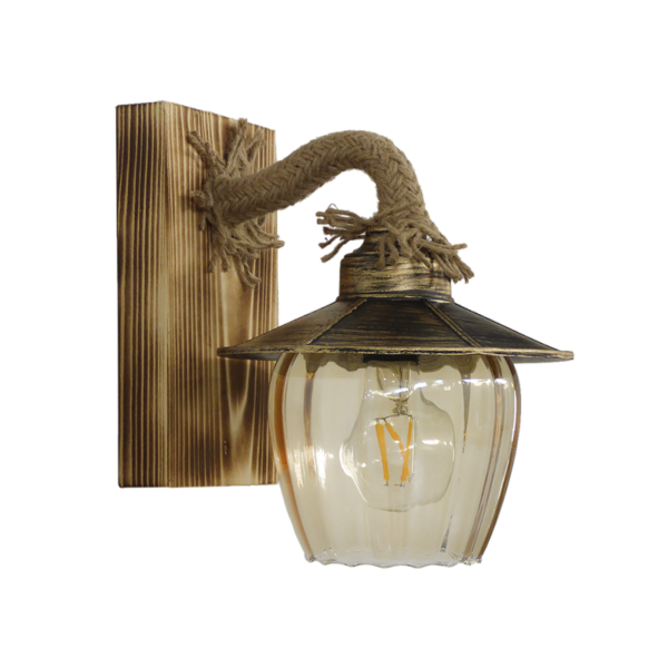 Φωτιστικό τοίχου Σχοινί-Ξύλο R-98ΑΡ GLASS Heronia – 30-0058