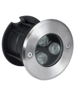 GloboStar® UNDERGROUND-FANI S-90979 Χωνευτό Φωτιστικό Σποτ Δαπέδου LED 12W 1080lm 60° DC 24V Αδιάβροχο IP68 Φ10 x Υ7.5cm Θερμό Λευκό 2700K – Ανοξείδωτο Ατσάλι