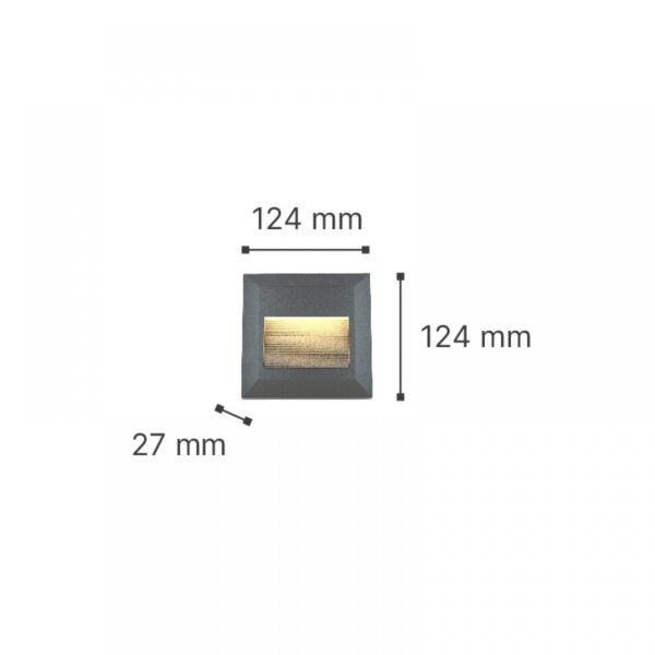 it-Lighting Salmon LED 2W 3CCT Outdoor Wall Lamp Grey D:12.4cmx12.4cm (80201830)