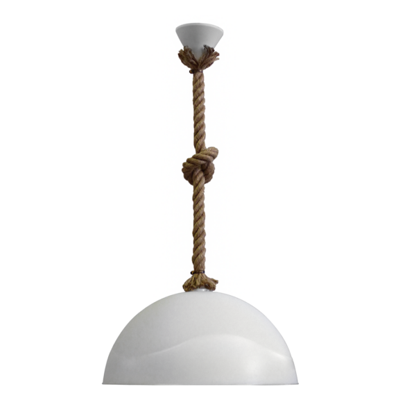 Κρεμαστό  φωτιστικό  Σφαίρα/36  1/L Σχοινί UT-Λευκό Heronia – 31-0942