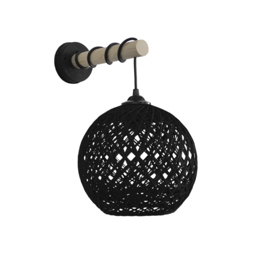 SILK-01/ΑΡ STICK  Μαύρο  Φ20 Απλίκα Ξύλο Heronia – 31-1155