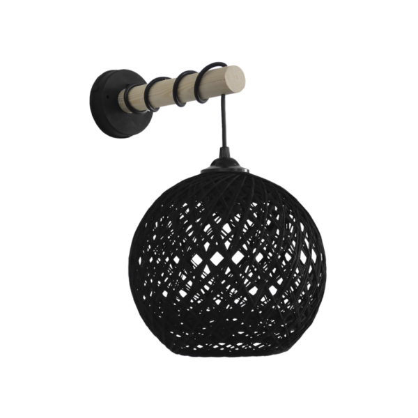 SILK-01/ΑΡ STICK  Μαύρο  Φ20 Απλίκα Ξύλο Heronia – 31-1155