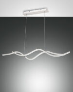 Κρεμαστό Φωτιστικό   Fabas Luce Sinuo LED 36W  Λευκό Steps dimmable  3880lm Θερμό 3000K – 3666-45-102
