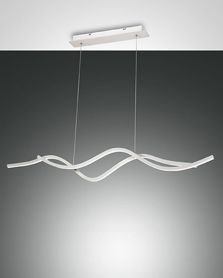 Κρεμαστό Φωτιστικό   Fabas Luce Sinuo LED 36W  Λευκό Steps dimmable  3880lm Θερμό 3000K – 3666-45-102