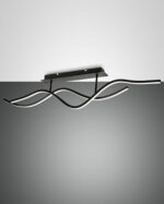 Φωτιστικό Οροφής  Fabas Luce Sinuo LED 36W  Μαύρο Steps dimmable  3880lm Θερμό 3000K – 3666-65-101