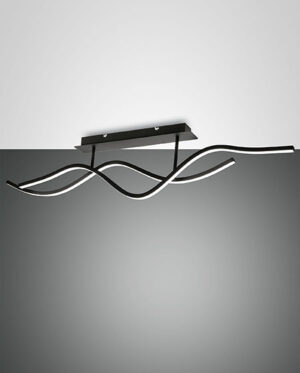 Φωτιστικό Οροφής  Fabas Luce Sinuo LED 36W  Μαύρο Steps dimmable  3880lm Θερμό 3000K – 3666-65-101