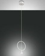 Κρεμαστό Φωτιστικό   Fabas Luce Sirio LED 8W  Λευκό   750lm Θερμό 3000K – 3388-40-102