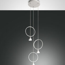 Κρεμαστό Φωτιστικό   Fabas Luce Sirio LED 24W  Λευκό Dimmable  2260lm Θερμό 3000K – 3388-47-102