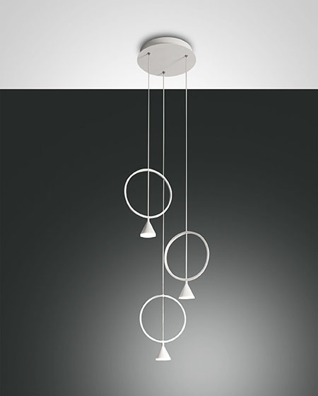 Κρεμαστό Φωτιστικό   Fabas Luce Sirio LED 24W  Λευκό Dimmable  2260lm Θερμό 3000K – 3388-47-102