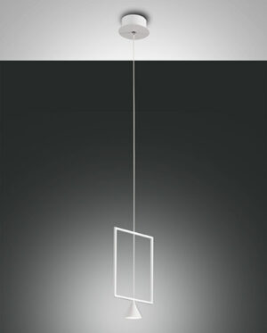 Κρεμαστό Φωτιστικό   Fabas Luce Sirio LED 8W  Λευκό   750lm Θερμό 3000K – 3390-40-102