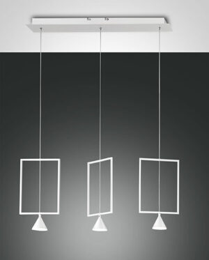 Κρεμαστό Φωτιστικό   Fabas Luce Sirio LED 24W  Λευκό Dimmable  2260lm Θερμό 3000K – 3390-49-102