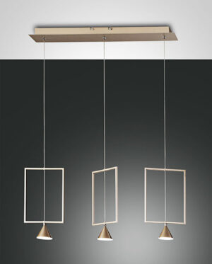 Κρεμαστό Φωτιστικό   Fabas Luce Sirio LED 24W  Χρυσό Ματ Dimmable  2260lm Θερμό 3000K – 3390-49-225