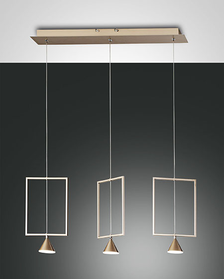 Κρεμαστό Φωτιστικό   Fabas Luce Sirio LED 24W  Χρυσό Ματ Dimmable  2260lm Θερμό 3000K – 3390-49-225