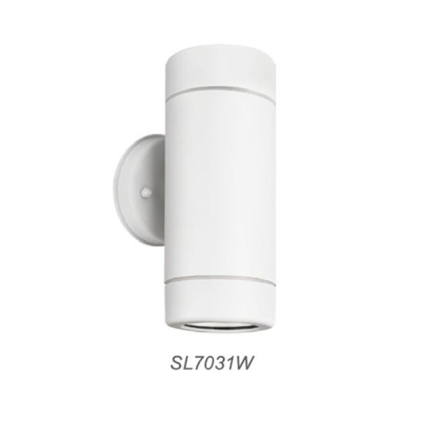 Επιτοίχιο Φωτιστικό Απλίκα 2ΧGU10 Up-Down IP44 Πλαστικό Λευκό ACA DECOR – SL7031W