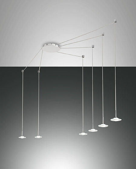 Κρεμαστό Φωτιστικό   Fabas Luce Susanna LED 48W  Λευκό Dimmable  4530lm Θερμό 3000K – 3444-46-102