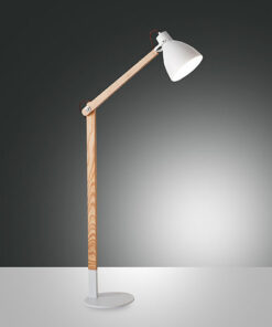 Φωτιτστικό Δαπέδου  Fabas Luce Sveva E27 Λευκό / Ξύλο Με Διακόπτη    – 3644-11-102