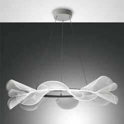 Κρεμαστό Φωτιστικό   Fabas Luce Sylvie LED 40W  Λευκό Dimmable  5500lm Θερμό 3000K – 3626-45-102
