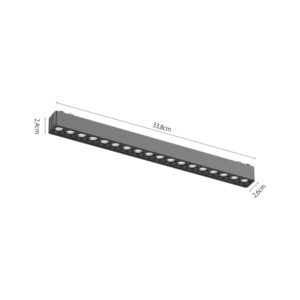 InLight Φωτιστικό LED 18W 3000K για Ultra-Thin μαγνητική ράγα σε λευκή απόχρωση D:33,8cmX2,4cm (T02901-WH)