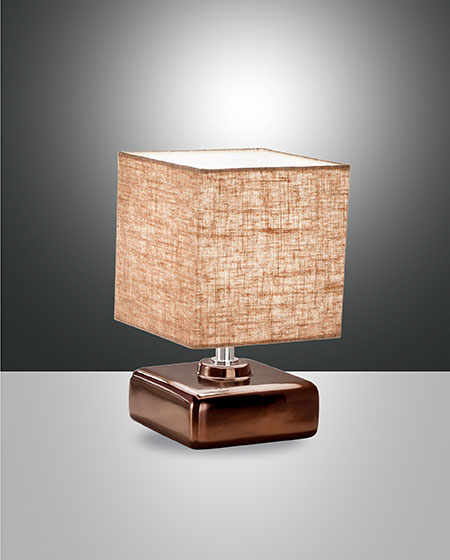 Επιτραπέζιο Φωτιστικό   Fabas Luce Taro E14 Μπρονζέ Με Διακόπτη    – 3611-30-179