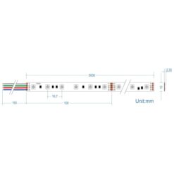 LED Ταινία 14.4W 24V CUBALUX Dimmable RGB Πολύχρωμη 5 Μέτρα CL50-0079