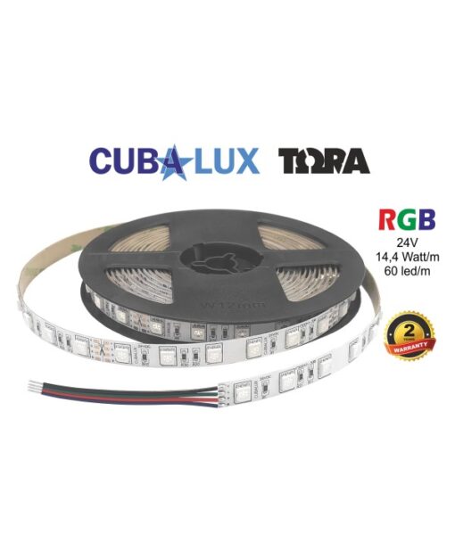 LED Ταινία 14.4W 24V CUBALUX Dimmable RGB Πολύχρωμη 5 Μέτρα CL50-0079