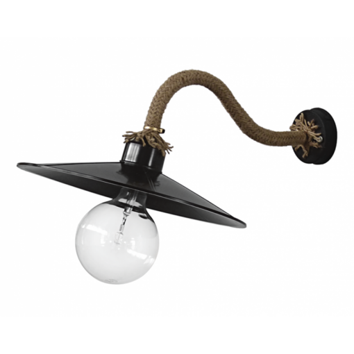 Απλίκα επιτοίχια  UT-180AP Σχοινί UT- Μαύρο  Heronia – 31-0980