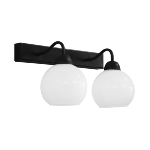 Φωτιστικό ράγα 2φωτη  AS-14ΑΡ 2/L   Μαύρο -Λευκό Απλίκα ΜΕΤ-Γυαλί Heronia – 31-1203