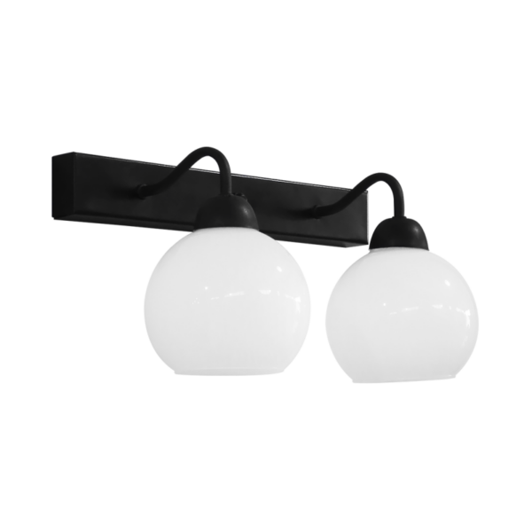 Φωτιστικό ράγα 2φωτη  AS-14ΑΡ 2/L   Μαύρο -Λευκό Απλίκα ΜΕΤ-Γυαλί Heronia – 31-1203