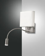 Φωτιστικό Τοίχου  Fabas Luce Vietri LED 8W + 3W  Νίκελ Σατινέ   720lm + 270lm Θερμό 3000K – 3432-24-178