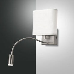 Φωτιστικό Τοίχου  Fabas Luce Vietri LED 8W + 3W  Νίκελ Σατινέ   720lm + 270lm Θερμό 3000K – 3432-24-178