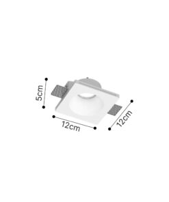 Inlight Χωνευτό τετράγωνο σποτ από γύψο 1XGU10 D:12cm (Χ0014-WH)