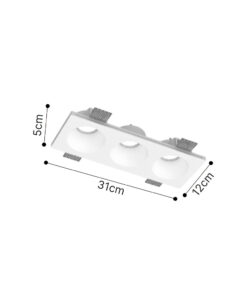 Inlight Χωνευτό σποτ από γύψο 3XGU10 D:31cm (Χ0016-WH)