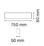 Ideal Lux Απλίκα Τοίχου Led Αλουμινίου Μαύρο 75cm 3000K Zig Zag Ap – 277226
